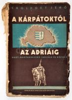 Cholnoky Jenő: A Kárpátoktól az Adriáig. Nagy-Magyarország írásban és képben. Bp., [1934], Somló Béla (Hungária-ny.), 275 p. + 1 kihajtható, színes térkép. Könyvnapi kiadás. Számos fekete-fehér fotóval illusztrálva. Kiadói papírkötés, sérült, szétváló, rossz állapotban, a térképmelléklet jó állapotban.