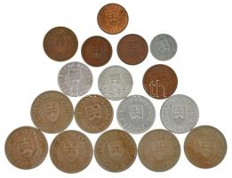 Szlovákia 1939-1945. 5h-1K (17db, 14xklf), közte 1942. 5h Zn + 1944. 50h Al T:1--2-
Slovakia 1939-1...