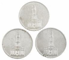 Német Harmadik Birodalom 1935A/D/E 5M Ag "Náci hatalom első évfordulója / Potsdami Garrison tem...