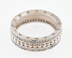 Ezüst(Ag) köves gyűrű Pandora jelzéssel, méret: 52, bruttó: 4 g