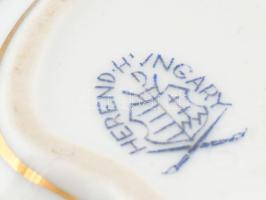 Herendi Viktória mintás, bonbonier, jelzett, sérülésekkel, d: 7,5 cm