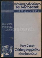 Horn János: Zöldség és gyümölcs elraktározása. Növényvédelem és Kertészet Könyvtára. Bp., 1942, Növényvédelem és Kertészet (Stephaneum-ny.), 61+(3) p. Kiadói papírkötés, sérült borítóval, a gerincen hiánnyal.