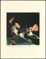 Joseph Kádár (1936-2019): Szürrealista kompozíció, 1971. Elektrográfia, papír, jelzett. Művészpéldány E.A jelzéssel. Hátoldalon a művész pecsétjével. 19,5x19,5 cm / Joseph Kádár (1936-2019): Surrealistic composition, 1971. Electrographic work on paper, signed. E.A. artists proof. 19,5x19,5 cm