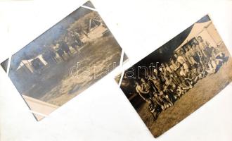 cca 1930-1960 Emlékalbum, benne kb. 100 db vegyes fotóval (cserkészek, festőművész, csoportképek, st...