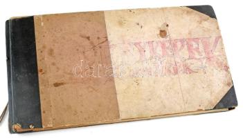 cca 1930-1960 Emlékalbum, benne kb. 100 db vegyes fotóval (cserkészek, festőművész, csoportképek, st...