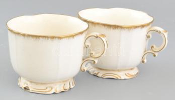 Sarreguemines francia 4 személyes reggeliző készlet, jelzett, kis lepattanásokkal