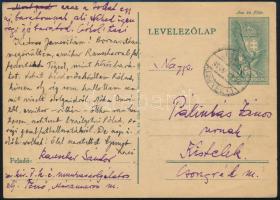 1940 Munkaszolgálatos levelezőlap Técsőről kétnyelvű bélyegzéssel