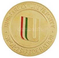 DN Hungarian Republic / Hungarian University Sports Federation részben zománcozott aranyozott emlékérem dísztokban (60mm) T:1 (eredetileg PP)