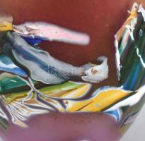 Máltai üveg váza, többrétegű fújt üveg, olvashatatlan jelzéssel, hibátlan, 1970-80 körül, m: 15 cm