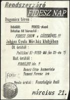 1990 Rendszerzáró FIDESZ Nap, március 21., plakát, hajtásnyomokkal, 42x29 cm