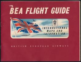 BEA British European Airways Flight guide. Légitársaság útvonalakat bemutató füzet 18p. térképek.