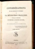 Stael Madame La Baronne de- : Considérations sur les principaux évenements de la Révolution Française. I-II. Paris, 1818. Delaunay 440 p + 424 p. Korabeli félvászon kötésben Kissé sérült