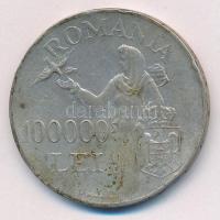 Románia 1946. 100.000L Ag "I. Mihály" T:2- ph, patina 
Romania 1946. 100.000 Lei Ag "...