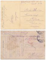 2 db RÉGI történelmi magyar város képeslap: Gyimes határ román rész, Kárpátok / 2 pre-1945 Historica...