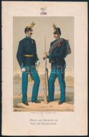 cca 1880 Wilhelm von Zimburg (1848-1902): Offizier und Infanterist von Hoch- und Deutschmeister 1867, színes kőnyomat, törésnyommal, a szélen szakadással, 17x11 cm, lap: 25x16 cm