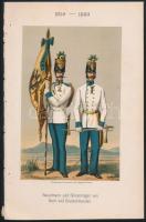 cca 1880 Wilhelm von Zimburg (1848-1902): Hauptmann und Fahnenträger von Hoch- und Deutschmeister 1850-1860, színes kőnyomat, 17x11 cm, lap: 25x16 cm
