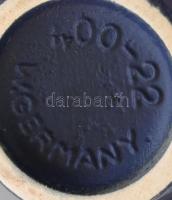 Retró német kerámia váza, csurgatott mázzal, jelzett, m: 22,5 cm