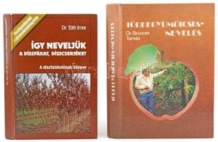 Tóth Imre: Így neveljük a díszfákat, díszcserjéket! A díszfaiskolások könyve. + Brunner Tamás: Törpegyümölcsfanevelés. Bp., 1982, Mezőgazdasági. Kiadói kartonált papírkötés.