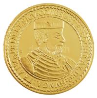 DN Magyar Aranyóriások - Bocskai István 10 dukát, 1605 aranyozott Cu utánveret tanúsítvánnyal (46mm) T:PP