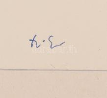 Szász Endre (1926-2003): Illusztráció. Tus, papír, jelezve középen lent, paszpartuban, 20x12,5 cm