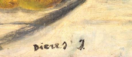 Dienes jelzéssel: Asztali csendélet. Olaj, vászon, Jelzett. 44x31 cm Keretben