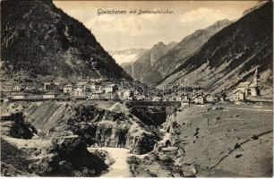 Göschenen, mit Dammagletscher / general view with glacier, railway station, bridge (wet damage)