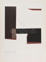 Mark (Márkus), Anna (1928-): Konstruktív kompozíció, 1990. Szitanyomat, papír, jelzett, számozott (14/40). 45,5x34 cm