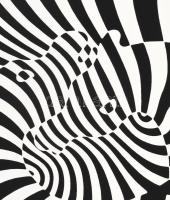 Victor Vasarely (1908-1997): Zebrák. Szitanyomat, papír, jelzés nélkül, 27,5x31 cm / Victor Vasarely...