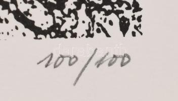 Joseph Kádár/Kádár József (L K'dar) (1936-2019): Fények és árnyak (cím nélkül). Szitanyomat, pa...