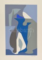 Halász Szabó Sándor (1920-1997): Hullámzó formák. Szitanyomat, papír, jelzett, művészpéldány E.A. jelzéssel. 42x26 cm / Screenprint on paper, signed, artists proof.