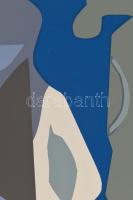 Halász Szabó Sándor (1920-1997): Hullámzó formák. Szitanyomat, papír, jelzett, művészpéldány E.A. je...