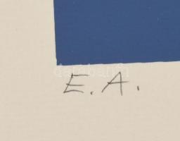 Halász Szabó Sándor (1920-1997): Hullámzó formák. Szitanyomat, papír, jelzett, művészpéldány E.A. je...