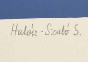Halász Szabó Sándor (1920-1997): Hullámzó formák. Szitanyomat, papír, jelzett, művészpéldány E.A. je...