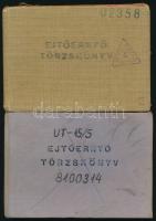 1976-1983 2 db ejtőernyős törzskönyv, sok bejegyzéssel, kissé viseltes