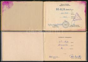 1976-1983 2 db ejtőernyős törzskönyv, sok bejegyzéssel, kissé viseltes