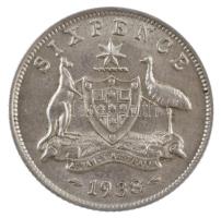 Ausztrália 1938. 6p Ag VI. György T:1- Australia 1938. 6 Pence Ag George VI C:AU Krause KM#38