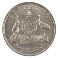 Ausztrália 1938. 6p Ag "VI. György" T:1- Australia 1938. 6 Pence Ag "George VI" C:AU Krause KM#38