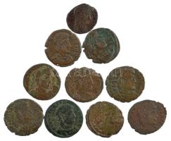 Római Birodalom 10db-os bronz érmetétel a III-IV. századból T:2-,3 Roman Empire 10pcs bronze coin lot from the 3rd-4th century C:VF,F