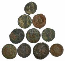 Római Birodalom 10db-os bronz érmetétel a III-IV. századból T:2-,3 Roman Empire 10pcs bronze coin lot from the 3rd-4th century C:VF,F