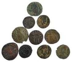 Római Birodalom 10db-os bronz érmetétel a III-IV. századból T:2-,3 Roman Empire 10pcs bronze coin lot from the 3rd-4th century C:VF,F