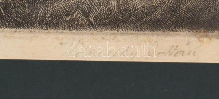 Kaveczky Zoltán (1897-1965): Kisoroszi. Rézkarc, papír, jelzett. Sérült (törésnyomokkal). Paszpartub...