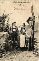 1901 Austrian folklore. Fec. Ch. Scolik, Wien (gyűrődés / crease)