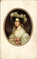 Elfenbein-Bildnisse des 18. und 19. Jahrhunderts. Nr. 4. / Lady art postcard (kopott sarkak / worn corners)