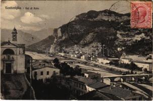 1912 Ventimiglia, Val di Roia / valley, bridge with tram (EB)