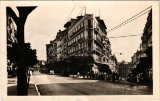 Algiers, Alger; Rue Richelieu, angle Rue Michelet / street view, tram, automobile (fa)