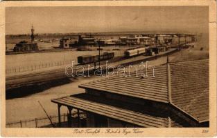 Suez Port, Port Tewfik, Bird's Eye View, railway station, train (EB)