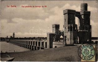 1907 Cairo, Caire; Vue générale du barrage du Nil / dam. TCV card (small tear)