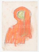 Rác András (1926-2013): Szentendrei ikon. Kréta, papír, jelzés nélkül. Proveniencia: A művész hagyatéka. 21x15 cm