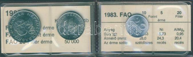 1983. 20f + 5Ft + 10Ft "FAO" T:BU Eredeti tokban, tanúsítvánnyal!