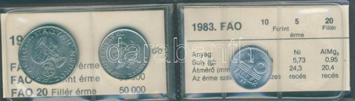 1983. 20f + 5Ft + 10Ft "FAO" T:BU Eredeti tokban, tanúsítvánnyal!